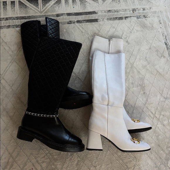 3 Elegant Black and Cream & Brown Boots - Picture 4 of 6